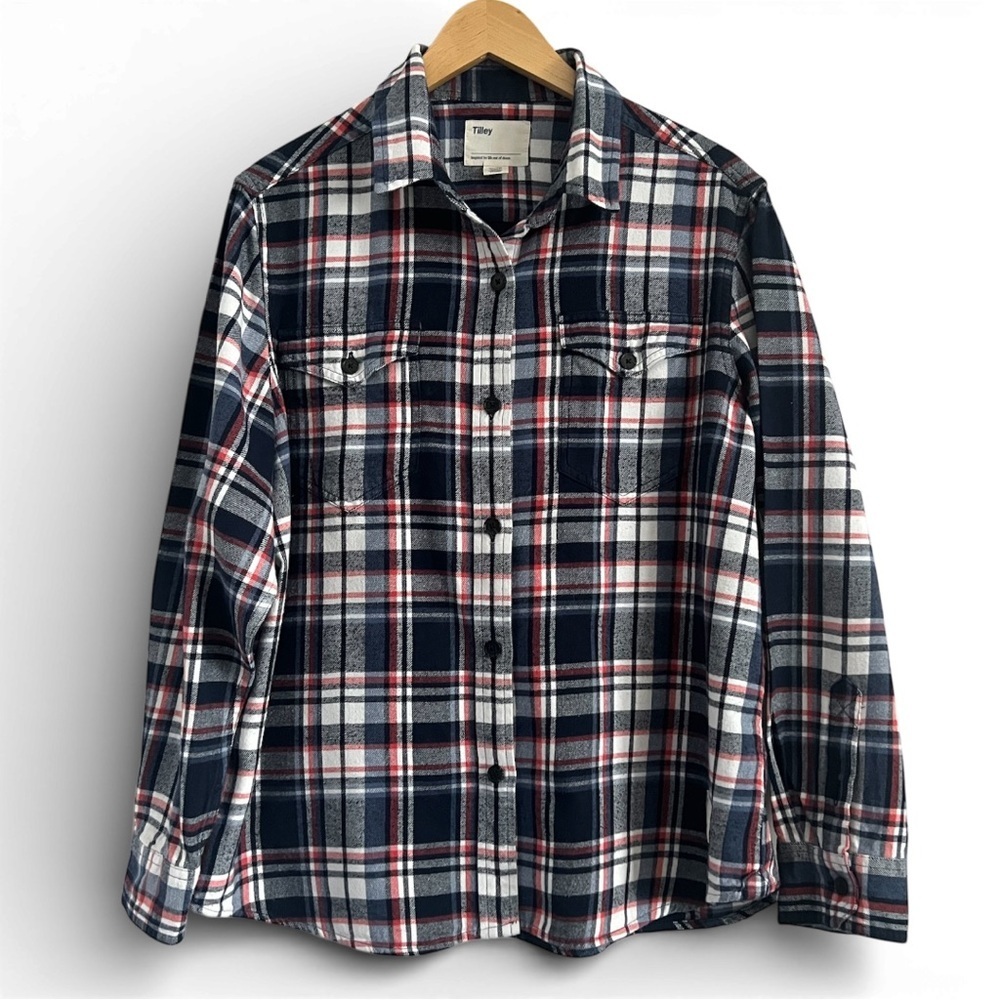 Tilley Men’s Flannel Plaid Button-Up Shirt XL